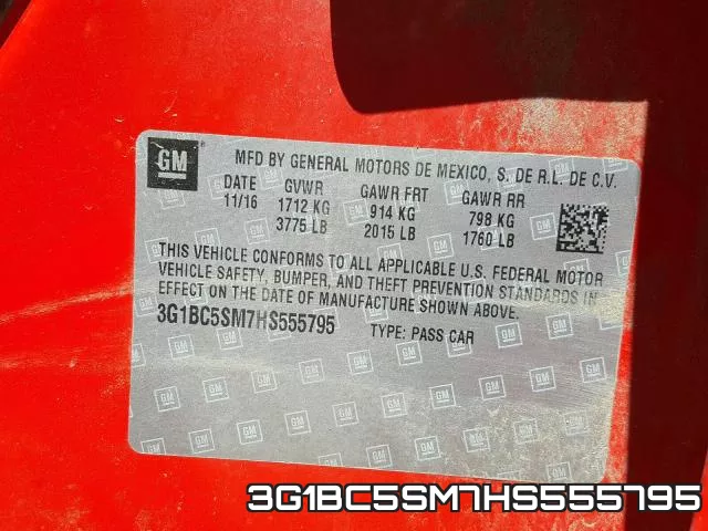 3G1BC5SM7HS555795 фото 2
