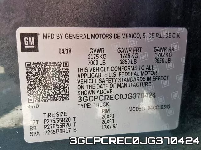 3GCPCREC0JG370424 фото 2