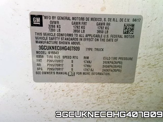 3GCUKNEC8HG407809 фото 2