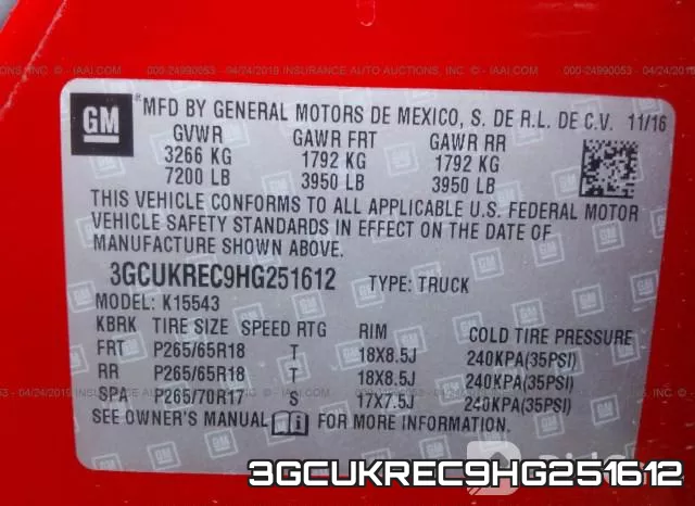 3GCUKREC9HG251612 фото 10