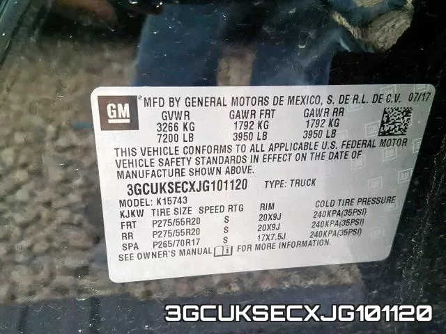 3GCUKSECXJG101120 фото 2