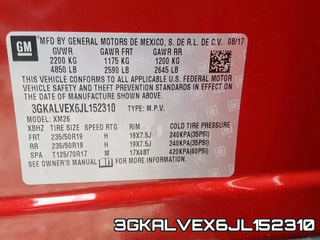 3GKALVEX6JL152310 фото 2