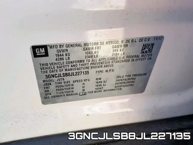 3GNCJLSB8JL227135 фото 2