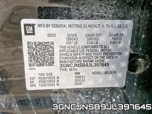 3GNCJNSB9JL397645 фото 2