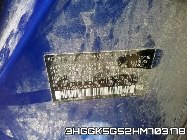 3HGGK5G52HM703178 фото 2