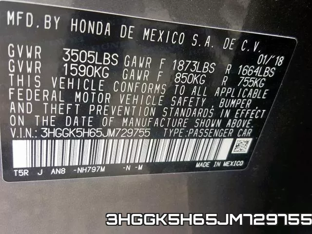 3HGGK5H65JM729755 фото 2