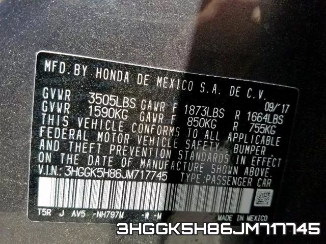 3HGGK5H86JM717745 фото 2