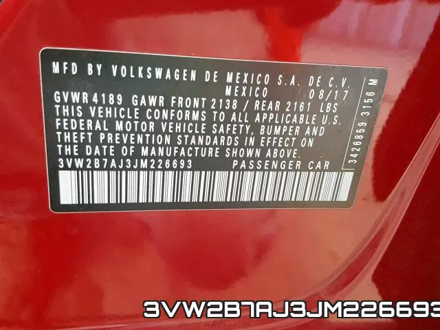 3VW2B7AJ3JM226693 фото 2