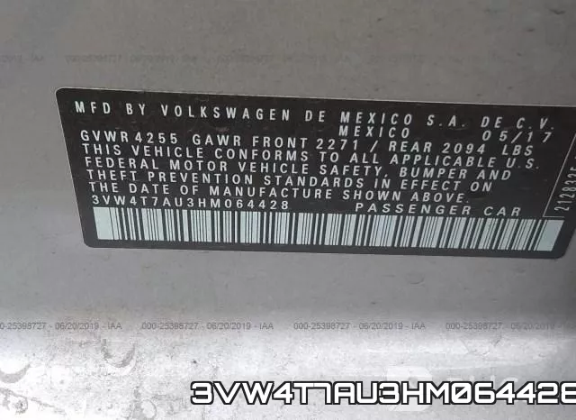 3VW4T7AU3HM064428 фото 10