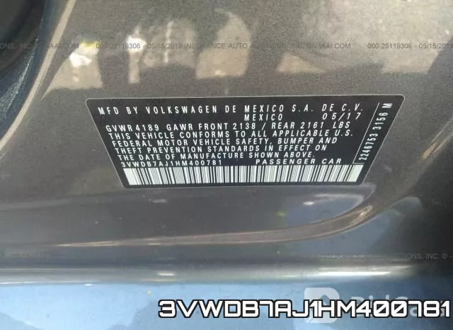 3VWDB7AJ1HM400781 фото 10