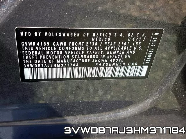 3VWDB7AJ3HM371784 фото 2