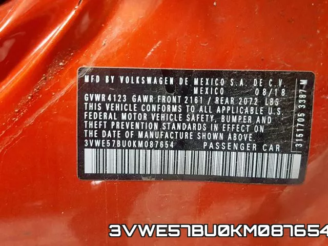 3VWE57BU0KM087654 фото 2