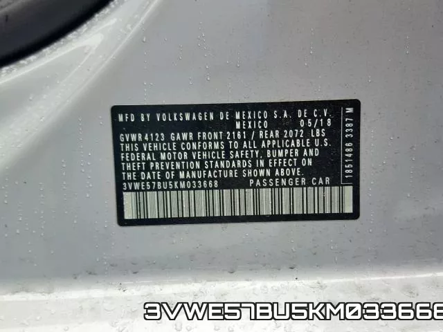 3VWE57BU5KM033668 фото 2