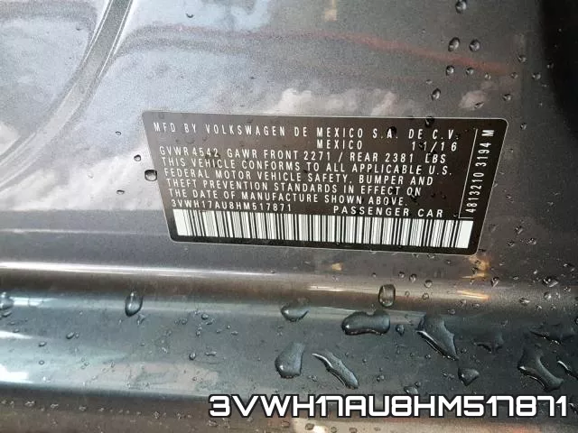3VWH17AU8HM517871 фото 2