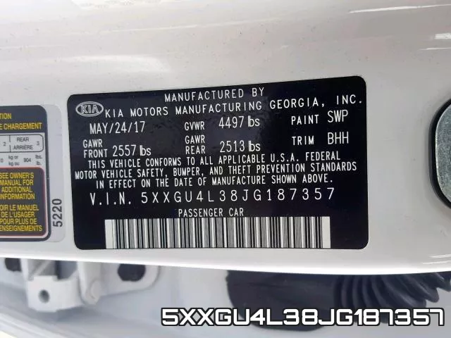 5XXGU4L38JG187357 фото 2