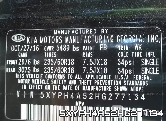 5XYPH4A52HG277134 фото 10