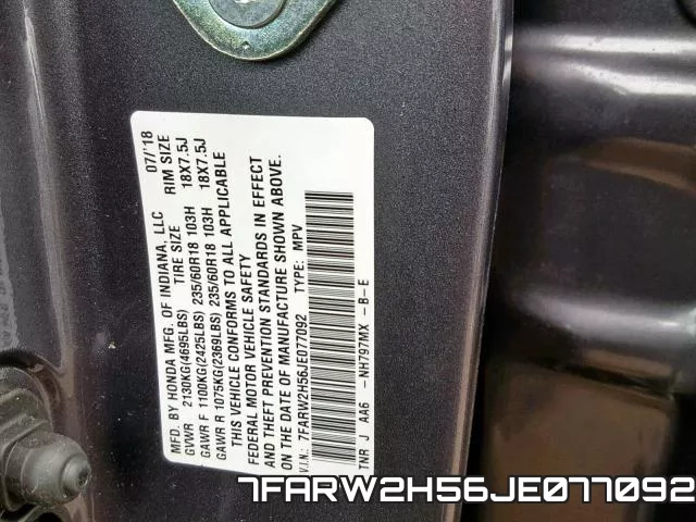 7FARW2H56JE077092 фото 2