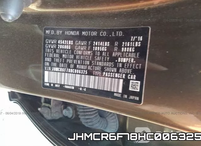JHMCR6F78HC006325 фото 10