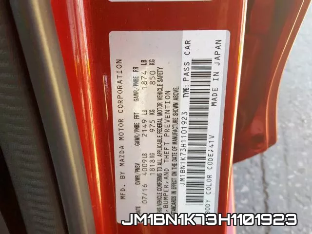 JM1BN1K73H1101923 фото 2