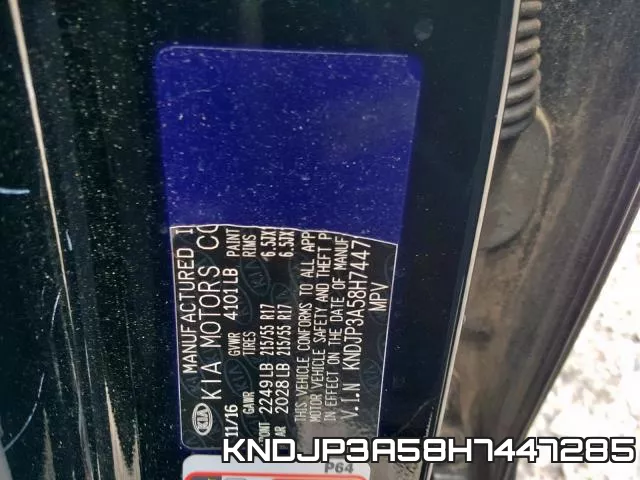 KNDJP3A58H7447285 фото 2