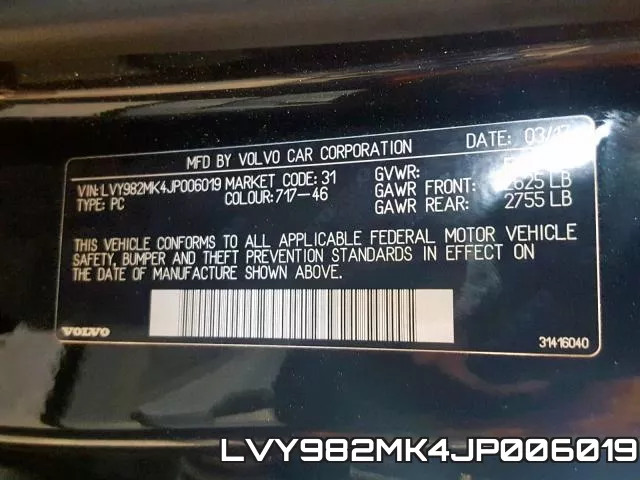 LVY982MK4JP006019 фото 2
