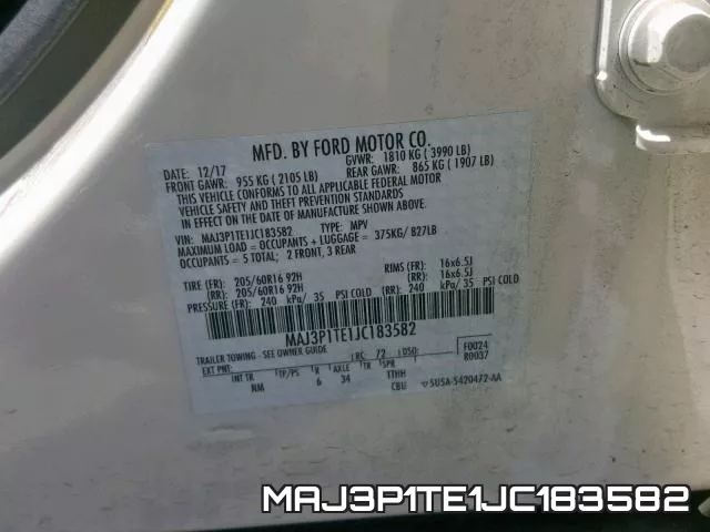 MAJ3P1TE1JC183582 фото 2