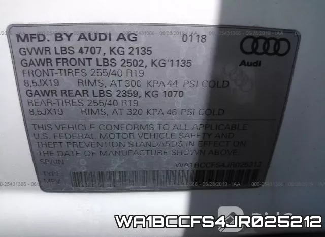 WA1BCCFS4JR025212 фото 10