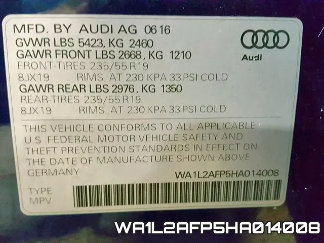 WA1L2AFP5HA014008 фото 2