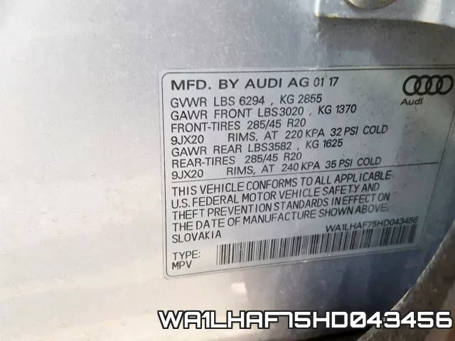 WA1LHAF75HD043456 фото 2