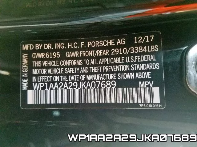 WP1AA2A29JKA07689 фото 2