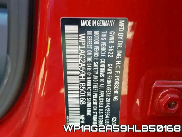 WP1AG2A59HLB50168 фото 2