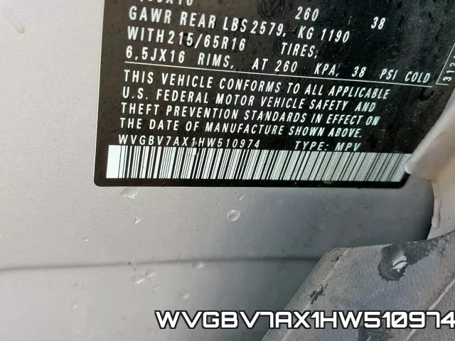 WVGBV7AX1HW510974 фото 2