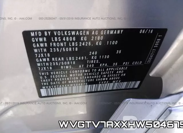 WVGTV7AXXHW504675 фото 10