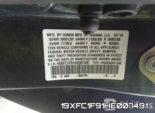 19XFC1F91HE007491 фото 10