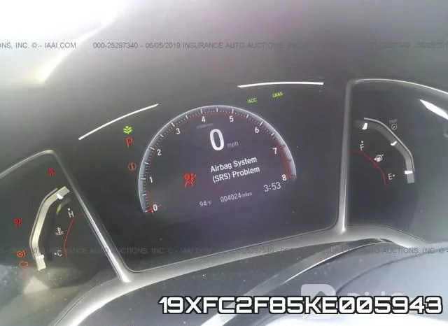 19XFC2F85KE005943 фото 8