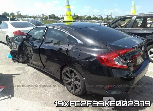 19XFC2F89KE002379 фото 4