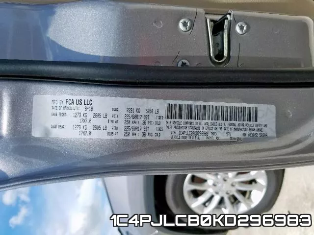1C4PJLCB0KD296983 фото 2