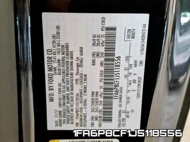 1FA6P8CF1J5118556 фото 2