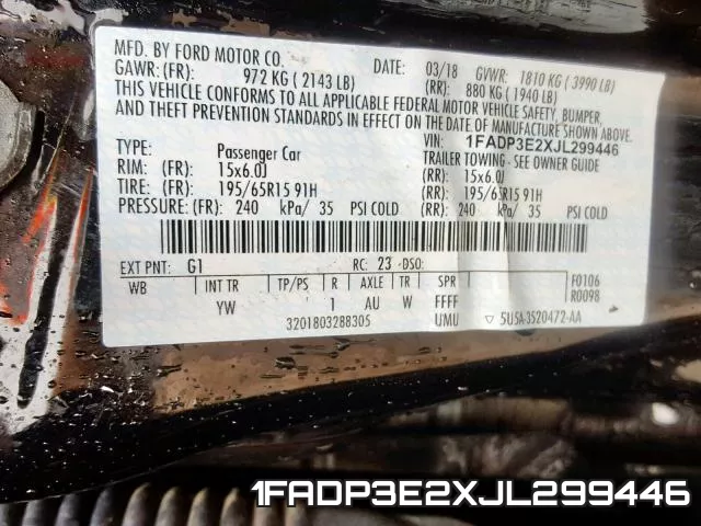 1FADP3E2XJL299446 фото 2