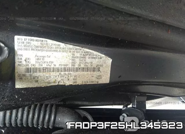1FADP3F25HL345323 фото 10