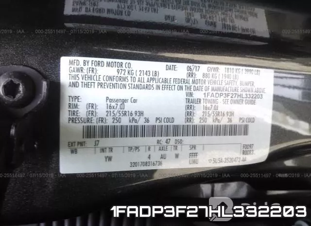 1FADP3F27HL332203 фото 10