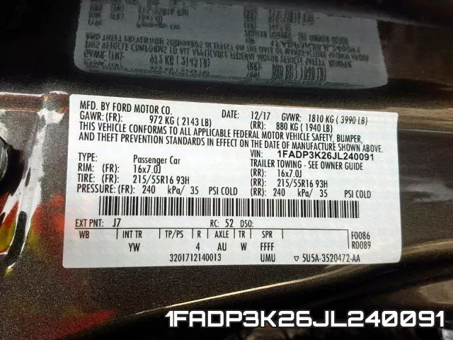 1FADP3K26JL240091 фото 2