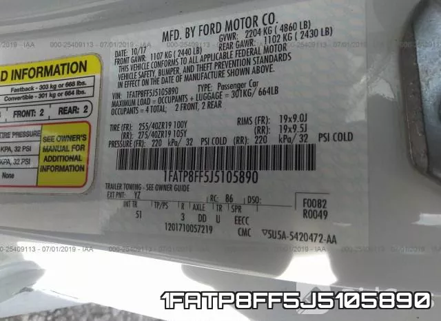 1FATP8FF5J5105890 фото 10