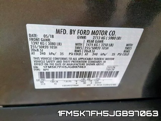 1FM5K7FH5JGB97063 фото 2