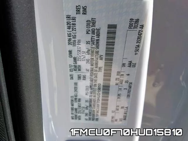 1FMCU0F70HUD15810 фото 2