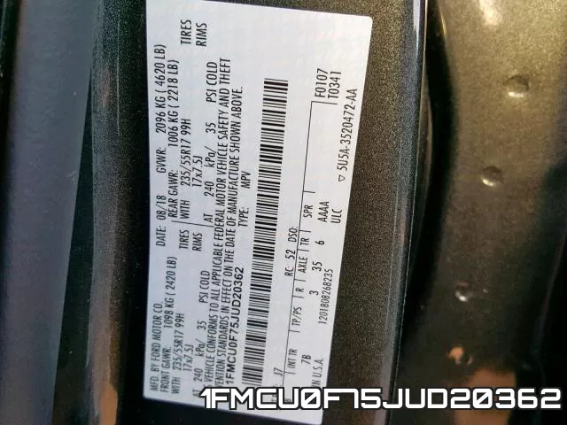 1FMCU0F75JUD20362 фото 2