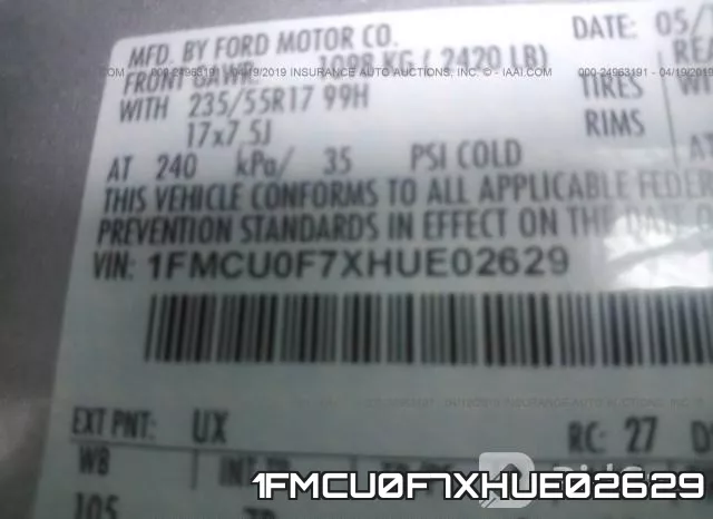 1FMCU0F7XHUE02629 фото 10
