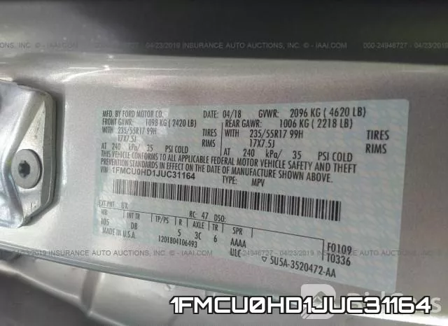 1FMCU0HD1JUC31164 фото 10