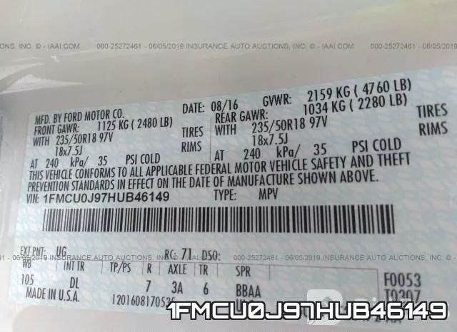 1FMCU0J97HUB46149 фото 10