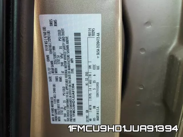 1FMCU9HD1JUA91394 фото 2